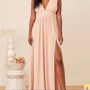 Lulu’s Heavenly Hues Blush Maxi Dress